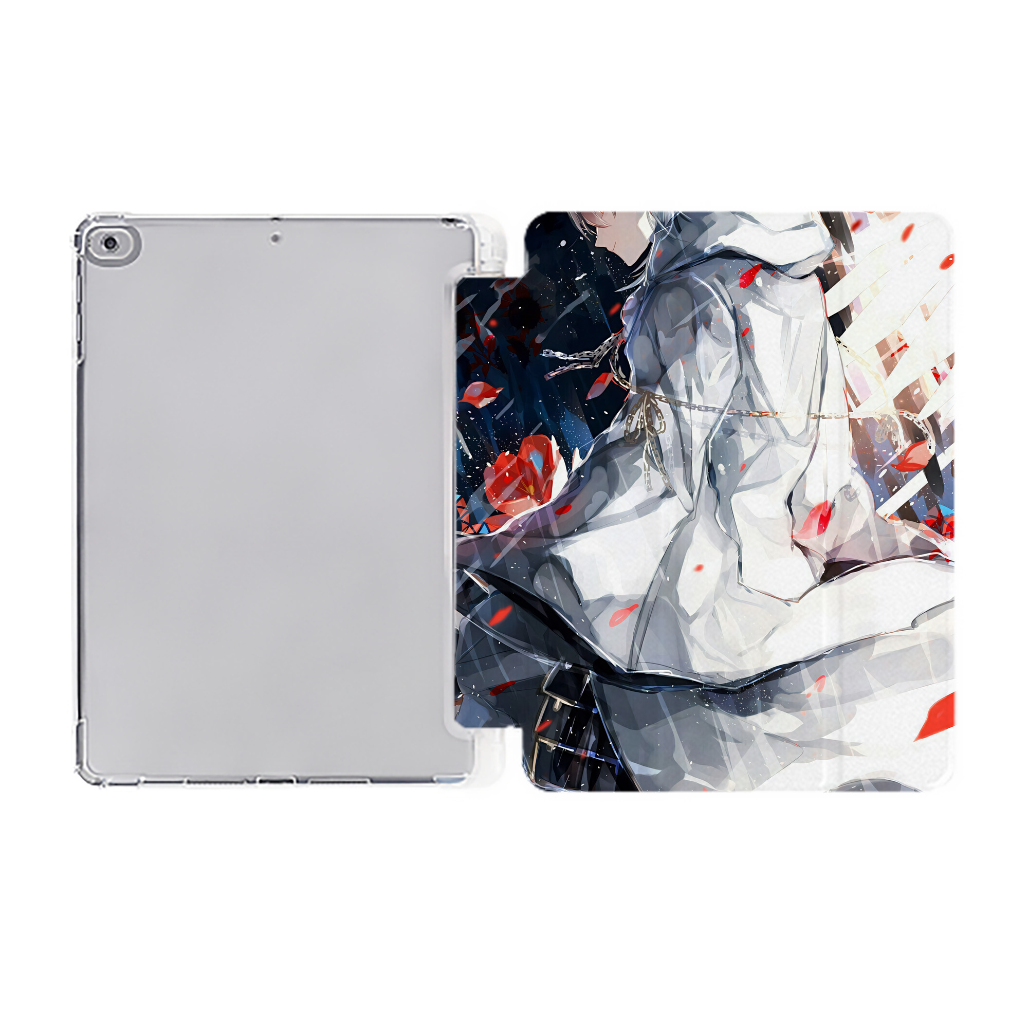 （画像用） 刀剣乱舞 Touken Ranbu IPad ケース ペン収納付き 三つ折りスタンド PUレザー×シリコン 対応機種9.5/10.5/10.9インチ